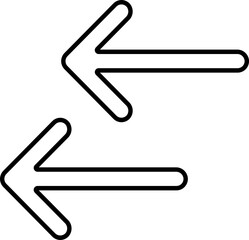Obraz premium Double Left Arrows In Outline Icon