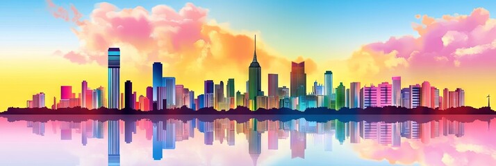 Fototapeta premium 2d vector johannesburg, south africa downtown skyline