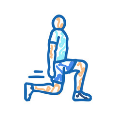 lunges fitness exercise leg icon doodle illustration
