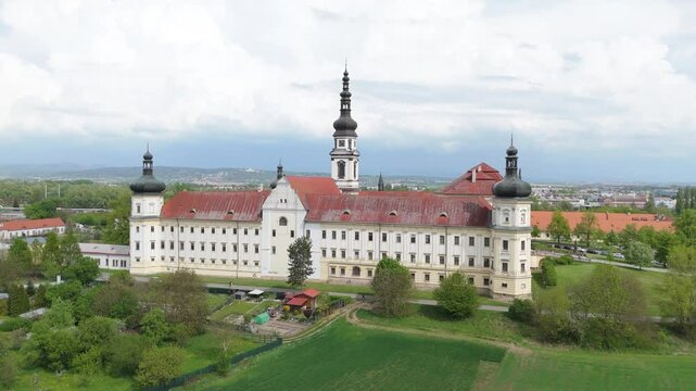 Aerial View of Hradisko Monastery (Klaster Hradisko) in Olomouc, Czechia
