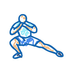 side lunges fitness exercise leg icon doodle illustration