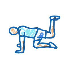 curtsy lunges fitness exercise leg icon doodle illustration