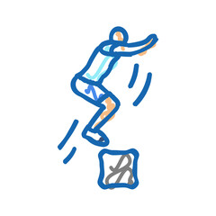 donkey kicks fitness exercise leg icon doodle illustration