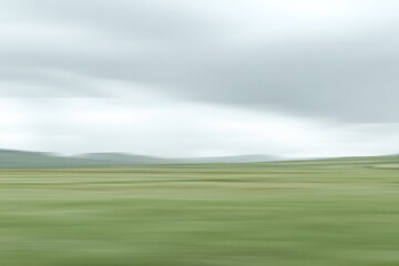topdown view of steppe grassland in ukraine under overcast sky