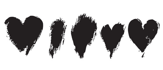 Abstract Black Brush Stroke Vectors for Texture Art