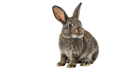 Obraz premium Small Polish Rabbit Sitting Upright Compact Body Short Ears Smooth Glossy Fur Isolated White Pet Cute