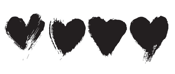 Abstract Black Brush Stroke Vectors for Texture Art