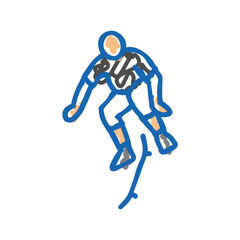 freestyle skating icon doodle illustration