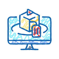 product demonstration technical sales engineer icon doodle illustration