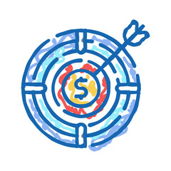targets technical sales engineer icon doodle illustration