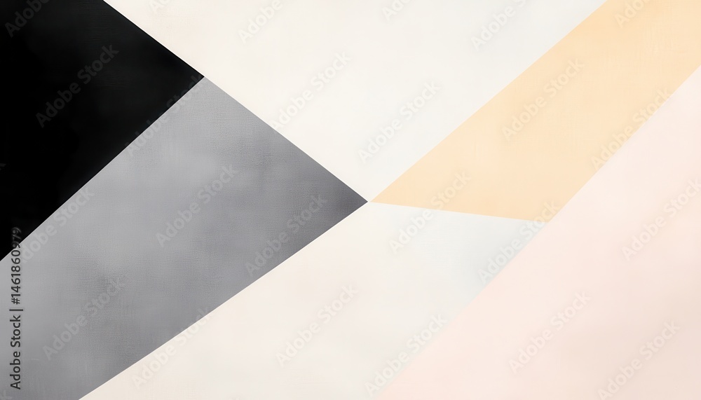 Poster Geometric Abstract with Diagonal Color Blocks in Black Gray White and Beige Creates a Modern Texture Background