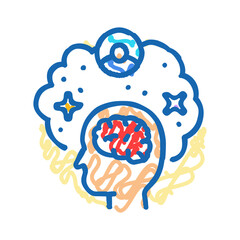 consciousness unsolved mystery icon doodle illustration