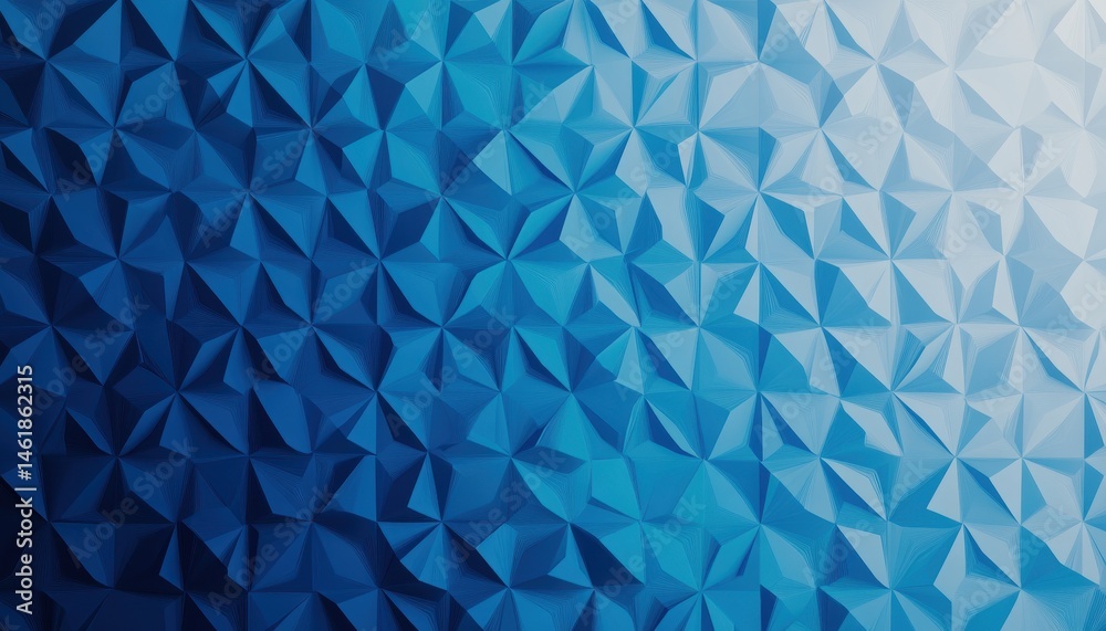 Poster Intricate Geometric Triangular Pattern in Shades of Blue with a Modern Abstract Design Perfect for Textural Backgrounds or Decorative Elements in Contemporary Artistic Renderings