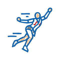 figure skating winter sport icon doodle illustration