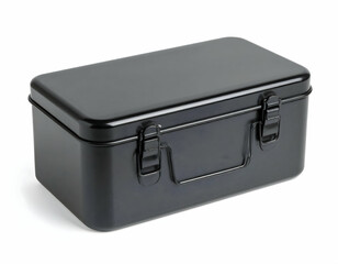 Black Metal Toolbox On White Background