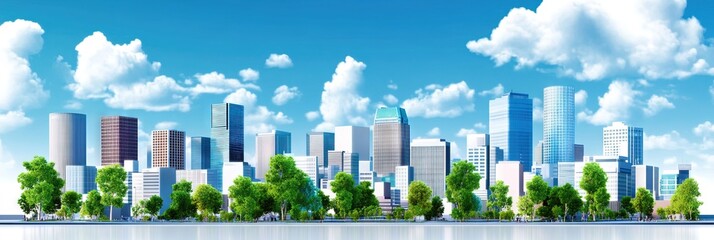 Naklejka premium 3d vector osaka japan downtown skyline 
