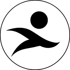 Black and white active lifestyle icon 