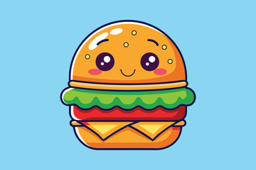  cute burger colorful Vector