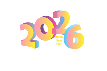 Colorful Happy New Year 2026 Greeting Design For Social Media Post