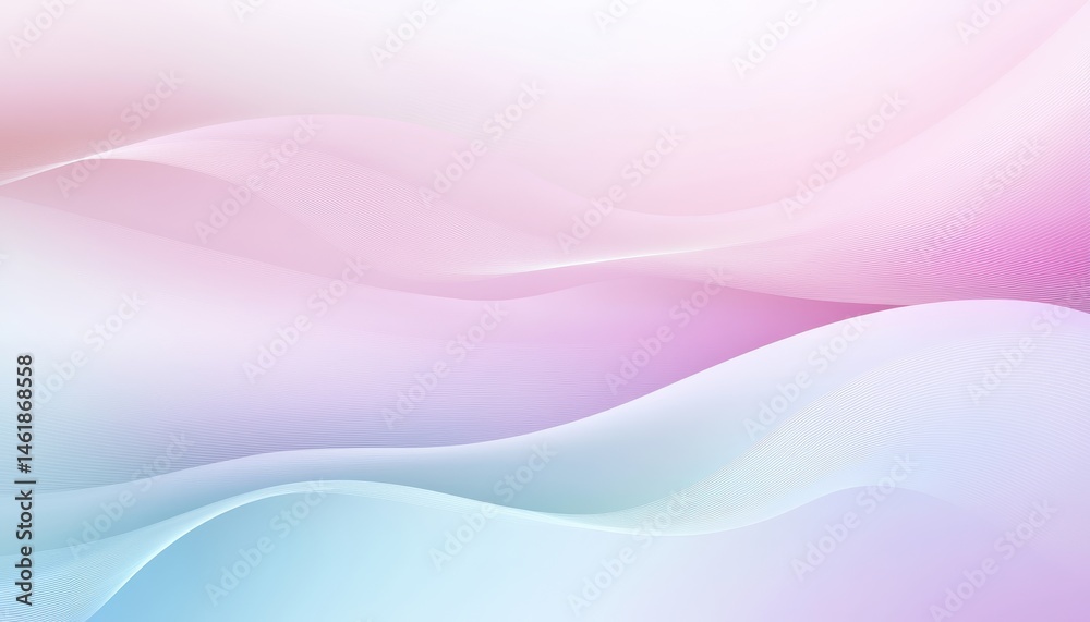 Poster Pink and Blue Abstract Background with Smooth Wavy Lines Geometric Patterns in a Modern Style for Wallpapers and Creative Designs