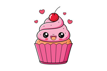  cute cupcake colorful Vector
