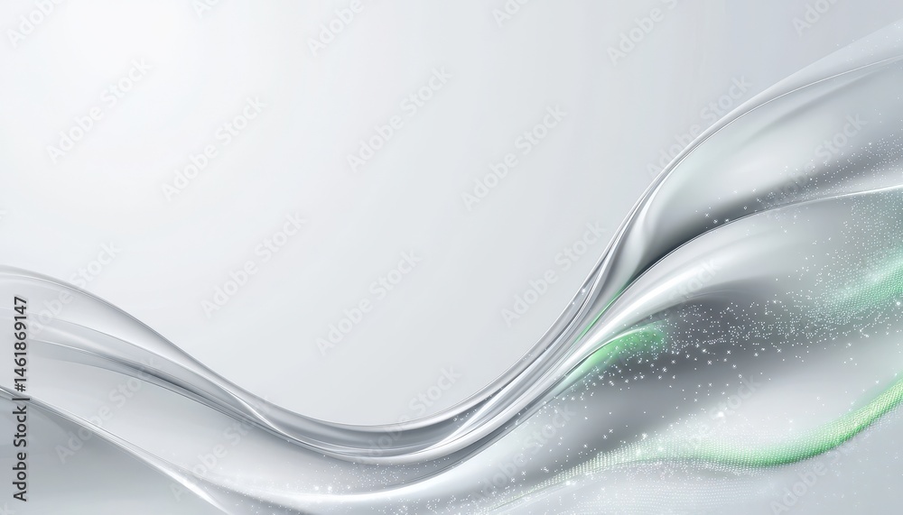 Poster Sleek Silver Wave Abstract Background with Soft Gray Tones and Bright Highlights Design Element for Modern Presentation and Graphic Art