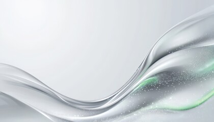 Sleek Silver Wave Abstract Background with Soft Gray Tones and Bright Highlights Design Element for Modern Presentation and Graphic Art