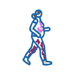 walking pregnant fitness icon doodle illustration