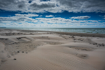Cold and windy day by Baltic sea, Liepaja, Latvia.