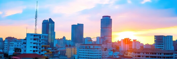 cinematic luanda angola downtown skyline
