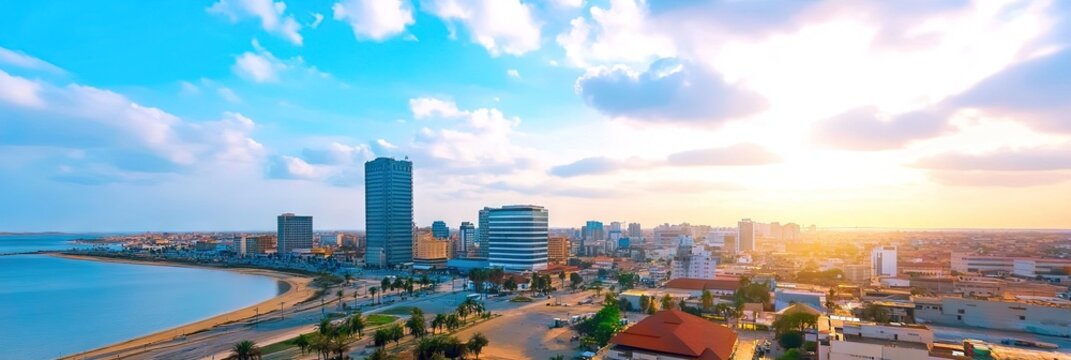 cinematic luanda angola downtown skyline