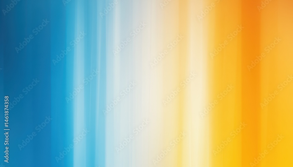Poster Vibrant Abstract Background Featuring a Gradient of Blue White and Orange Hues with a Soft Blurry Texture and Vertical Motion Effect