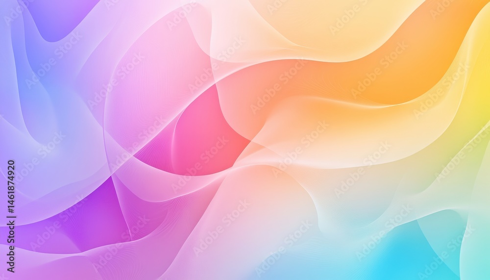 Leinwandbilder Vibrant Abstract Background with Flowing Rainbow Gradient Waves Soft Pastel Color Palette Digital Art for Modern Design Projects