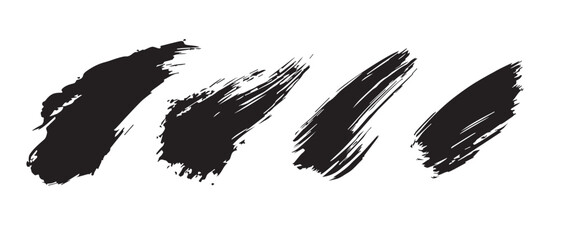Black Brush Stroke Vector Elements for Creative Design