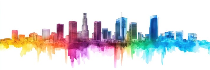 Obraz premium manga los angeles downtown skyline 