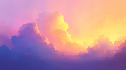 Fototapeta premium Soft pastel cloudscape at dawn or dusk