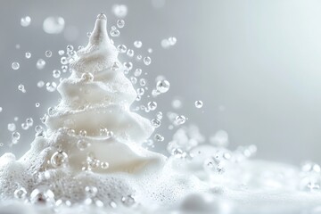 A dreamy holiday featuring foam-based Christmas shapes.