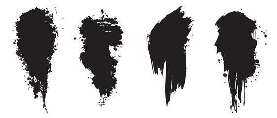 Black Brush Stroke Vector Elements for Creative Design