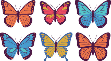 Vibrant Butterfly Illustration Bundle - Cartoon Graphics