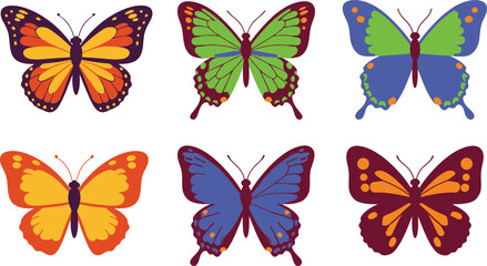 Vibrant Spring Butterfly Vector Clipart for Designers