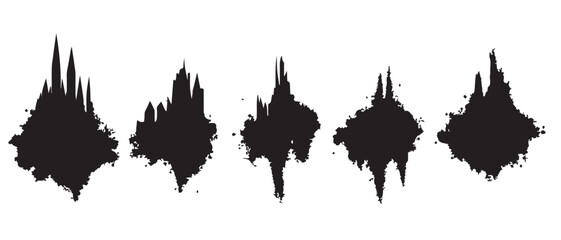 Black Brush Stroke Vector Elements for Creative Design