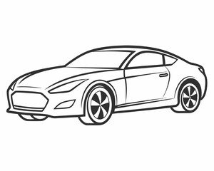 Obraz premium Vehicle Icon, A sleek car outline or a modern-looking car silhouette. 