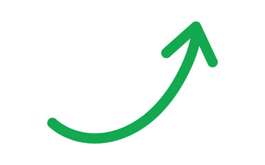 green arrow up and down. Long arrows icon. Long curved hand-drawn arrow isolated. Brush. Texture.