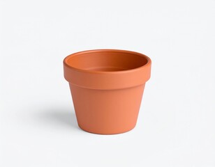 Terracotta Plant Pot On White Background