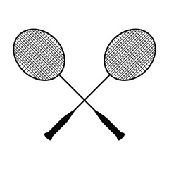 Badminton racket icon and symbol design on a white background