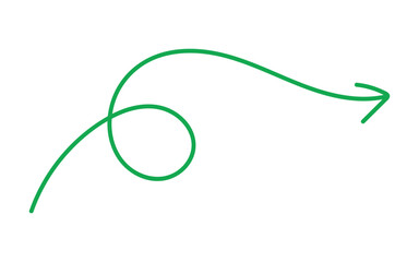 green arrow up and down. Long arrows icon. Long curved hand-drawn arrow isolated. Brush. Texture.