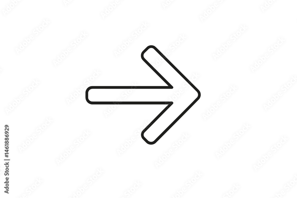 Poster vector illustration of a right arrow symbol indicating direction for various applications and uses i