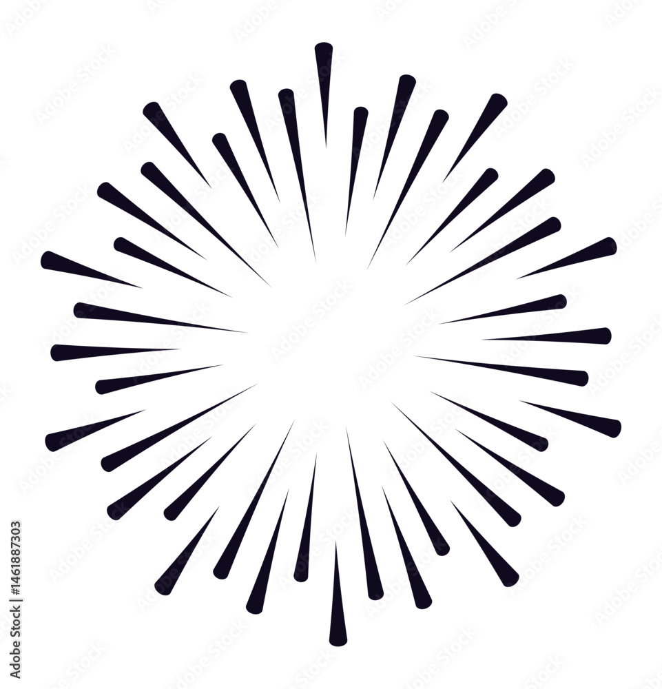 Poster hypnotic circular pattern created by radiating lines expanding from the center, forming a captivatin