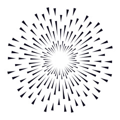 Fototapeta premium Creating a hypnotic circular pattern radiating from the center, featuring a mesmerizing geometric design with small triangles extending outward, evokes a sense of energy and movement