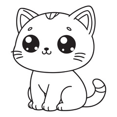 Fototapeta premium Cat Coloring Page - Printable Activity Sheet